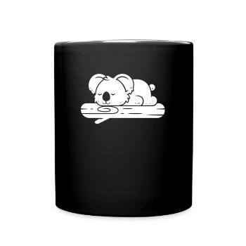 Koalabär Zweig - Tasse einfarbig - Schwarz - Vorne