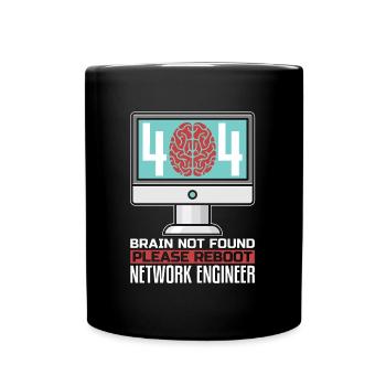 Network Engineer 404 Brain Not Found Programmer - Tasse einfarbig - Schwarz - Vorne