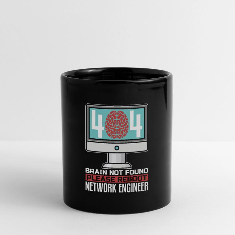 Network Engineer 404 Brain Not Found Programmer Tasse einfarbig