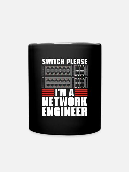 Network Engineer Switch Please I'm A Cybersecurity - Ensfarvet krus - sort