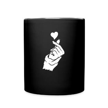K Pop Kpop Korean Pop Herz - Tasse einfarbig - Schwarz - Vorne