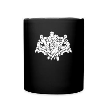 Rugby - Tasse einfarbig - Schwarz - Vorne