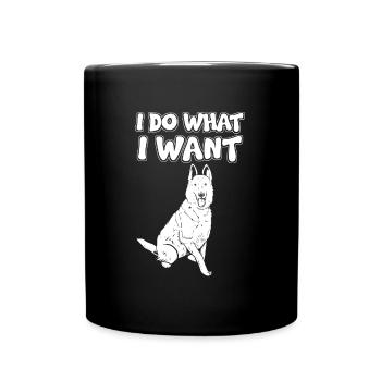 Je m’en fous chien - Mug uni - noir - Devant