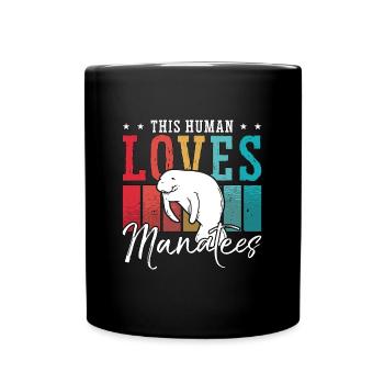Dugong Cet Humain Aime Les Lamantins Animal Marin - Mug uni - noir - Devant