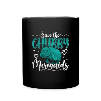 Dugong Save The Chubby Mermaids Marine Mammals - Tasse einfarbig - Schwarz - Vorne