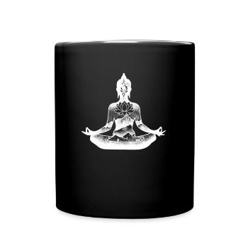 Buddha Buddhist Lotus Blatt - Tasse einfarbig - Schwarz - Vorne
