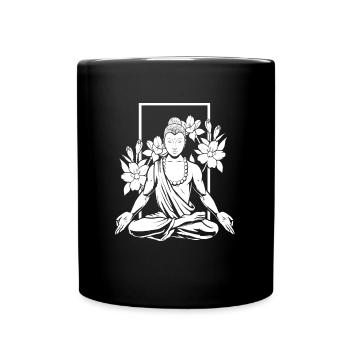 Buddha Buddhist Flowers - Full Colour Mug - black - Front