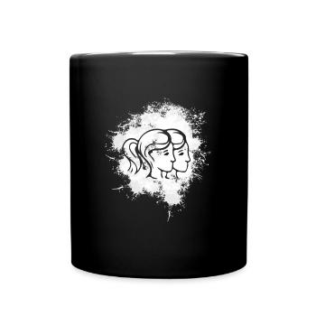 Sternzeichen Zwillinge Symbol - Tasse einfarbig - Schwarz - Vorne