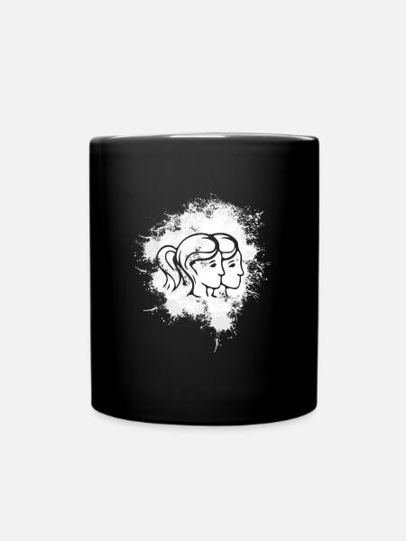 Symbole du signe du zodiaque Gémeaux - Mug uni - noir