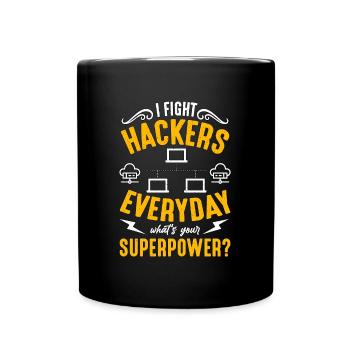 Network Engineer I Fight Hackers Cybersecurity - Tasse einfarbig - Schwarz - Vorne