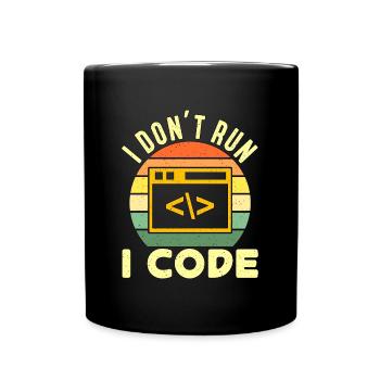 Network Engineer I Don't Run I Code Programmer - Tasse einfarbig - Schwarz - Vorne