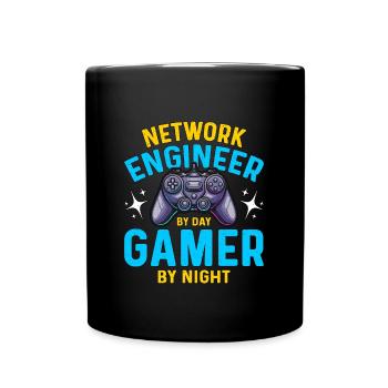Network Engineer By Day Gamer By Night Programmer - Full Colour Mug - black - Front