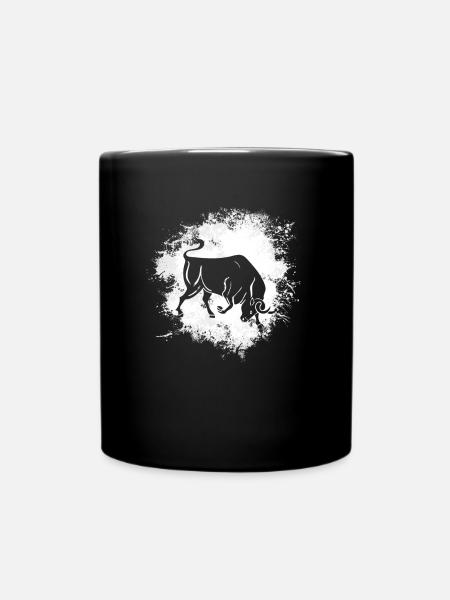 Sternzeichen Stier Symbol - Tasse einfarbig - Schwarz