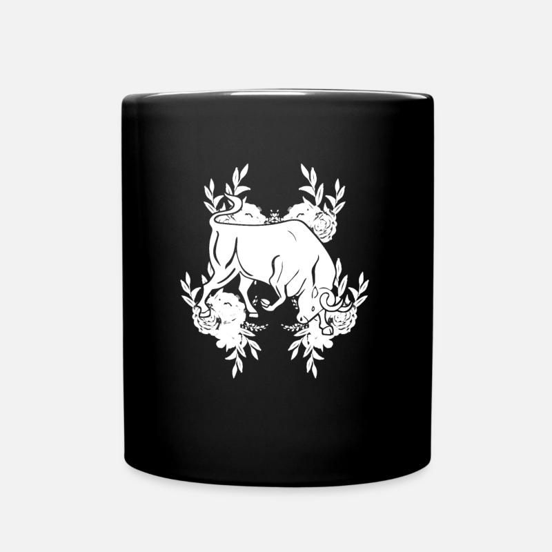 Sternzeichen Stier Symbol - Tasse einfarbig - Schwarz