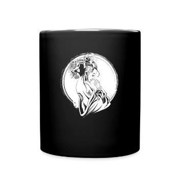 Geisha Flowers - Full Colour Mug - black - Front