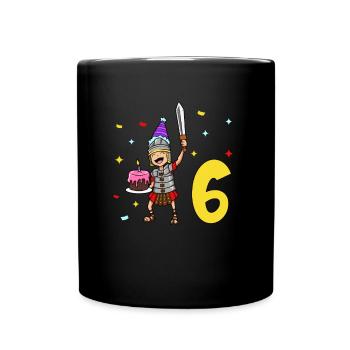 Mit Centurio - Kinder Geburtstag 6 Jahre - Tasse einfarbig - Schwarz - Vorne