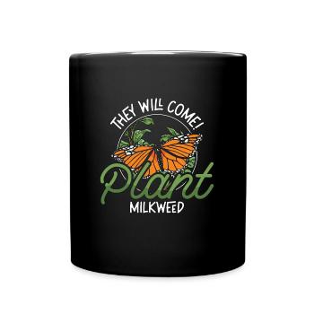 Asclépiade ils viendront planter chenille monarque - Mug uni - noir - Devant