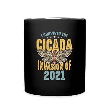 Cigales J’ai survécu à l’invasion des cigales Homoptères - Mug uni - noir - Devant