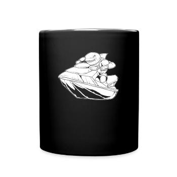 Jet Ski Hai - Tasse einfarbig - Schwarz - Vorne