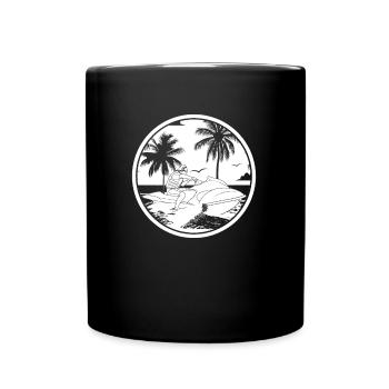 Jet Ski Palme - Tasse einfarbig - Schwarz - Vorne
