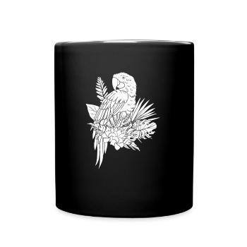 Parrot Flowers - Full Colour Mug - black - Front