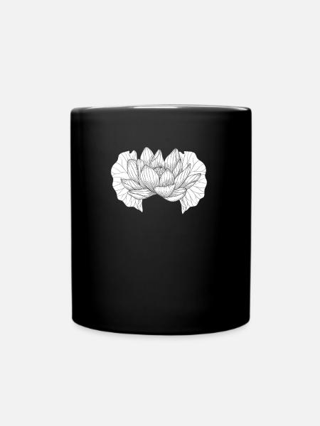 Yoga Lotus Blatt - Tasse einfarbig - Schwarz