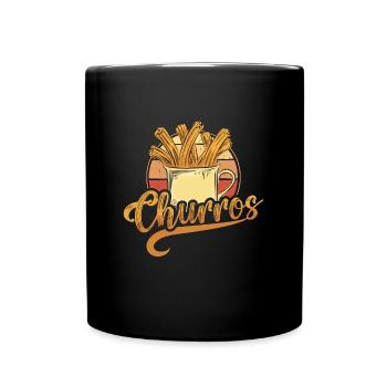 Churros Pâte Frite Cuisine Mexicaine Churros à la cannelle - Mug uni - noir - Devant