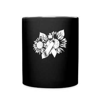 Brustkrebs Sonnenblumen - Tasse einfarbig - Schwarz - Vorne