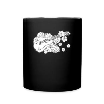 Fleurs de ukulélé - Mug uni - noir - Devant