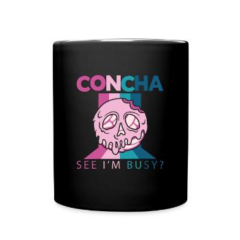 Concha Voir Je suis occupé Amateur de pâtisserie de pain de coquille sucrée - Mug uni - noir - Devant