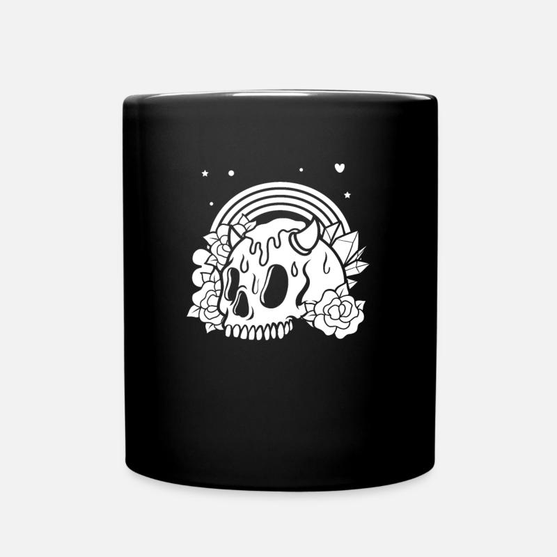 Gothic Schädel - Tasse einfarbig - Schwarz