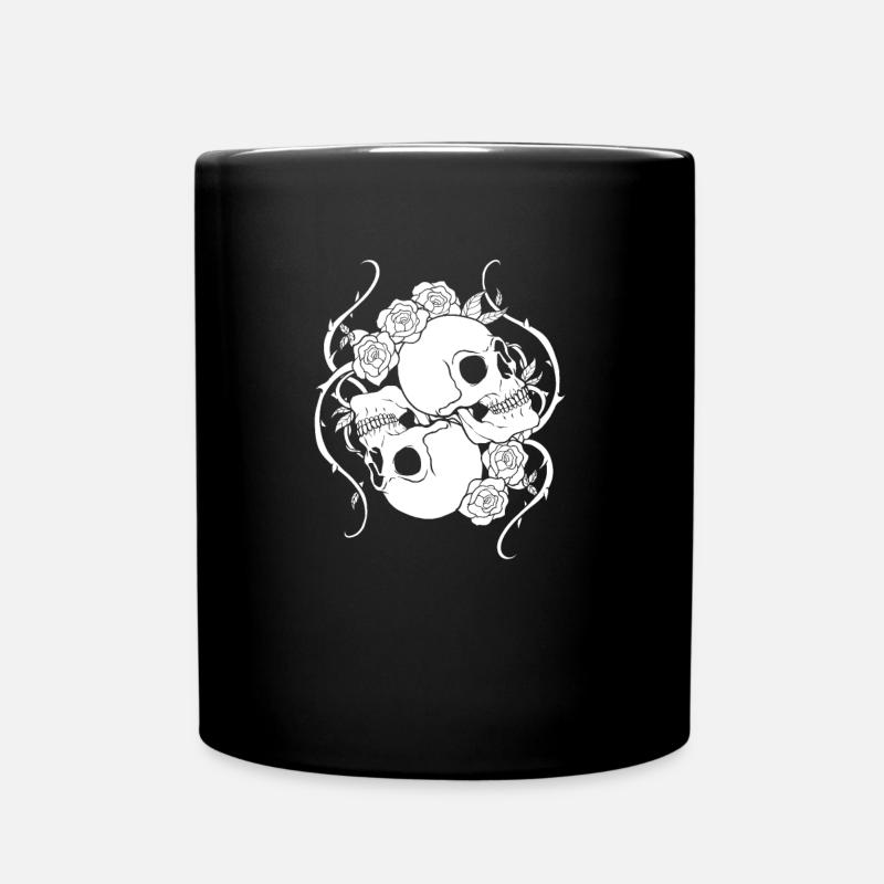 Gothic Schädel - Tasse einfarbig - Schwarz