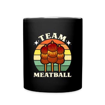 Team Meatball Retro Italian Cook Italian Foodies - Full Colour Mug - black - Front