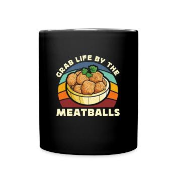 Boulettes de viande Grab Life par les boulettes de viande Cuisinier italien - Mug uni - noir - Devant