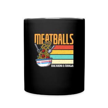 Boulettes de viande Macaroni & Mangia Rétro Italiens Foodies - Mug uni - noir - Devant