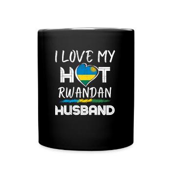 Rwandnan Husband Proud Wife - Tasse einfarbig - Schwarz - Vorne