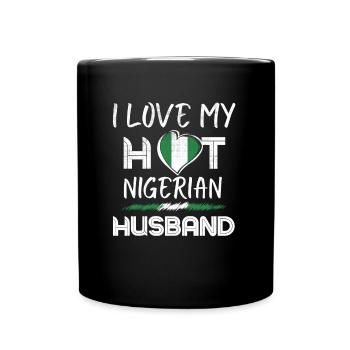 Nigerian Husband Proud Wife - Full Colour Mug - black - Front