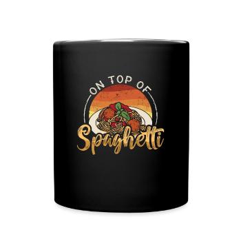 Boulettes de viande sur le dessus des spaghettis aime les pâtes aux boulettes de viande - Mug uni - noir - Devant