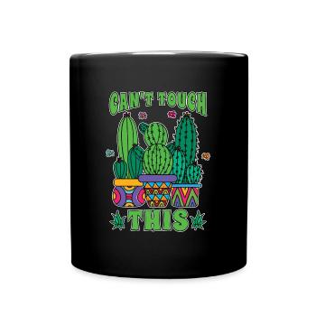 Succulent Can't Touch This Cactuses Potted Plant - Full Colour Mug - black - Front