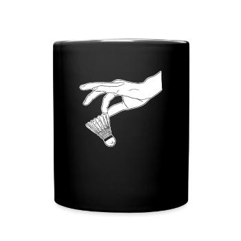 Badminton Federball - Tasse einfarbig - Schwarz - Vorne