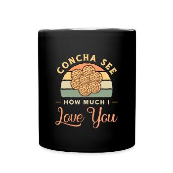 Concha Voir combien je t’aime Pain sucré mexicain - Mug uni - noir - Devant