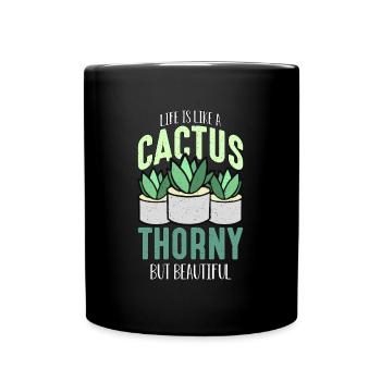 La vie succulente est comme un amateur de plantes épineuses de cactus - Mug uni - noir - Devant