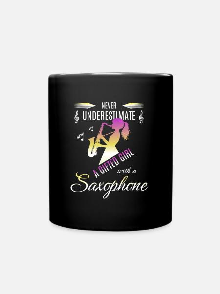 Saxophone Girl Saxophon Spielerin Geschenk - Tasse einfarbig - Schwarz