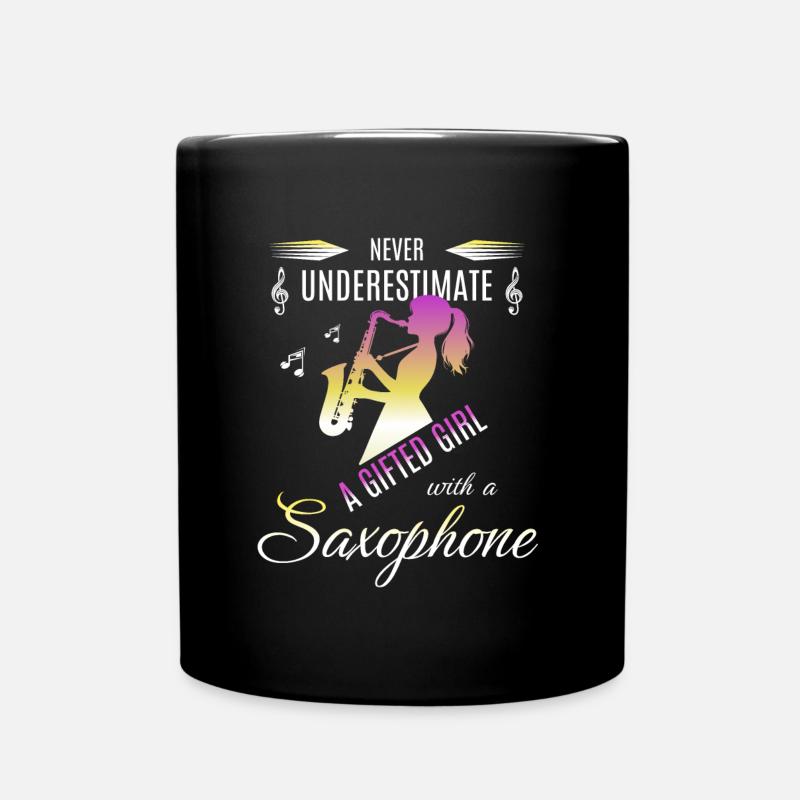 Saxophone Girl Saxophon Spielerin Geschenk - Tasse einfarbig - Schwarz