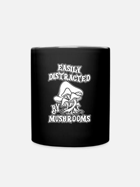Pilzsammler Pilze - Tasse einfarbig - Schwarz