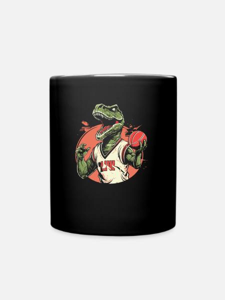 Basketball Basketballer T Rex - Tasse einfarbig - Schwarz
