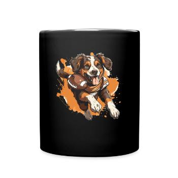 Chien de football américain - Mug uni - noir - Devant