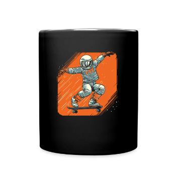 Skateboard Skater Astronaut - Full Colour Mug - black - Front