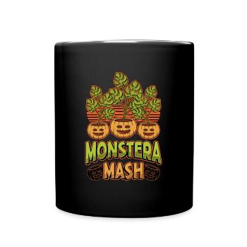 Monstera Mash Indoor Plants Gardening Houseplants - Full Colour Mug - black - Front