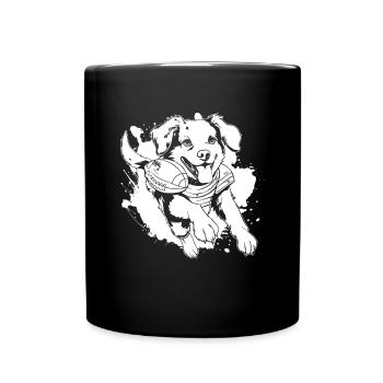 American Football - Tasse einfarbig - Schwarz - Vorne